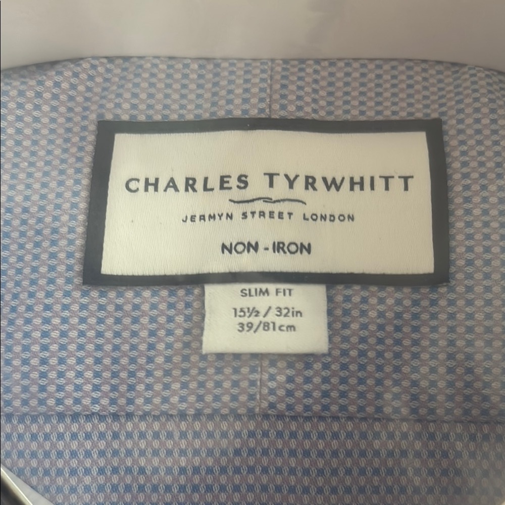 Charles Tyrwhitt Blue and White Men's Dress Shirt NWT